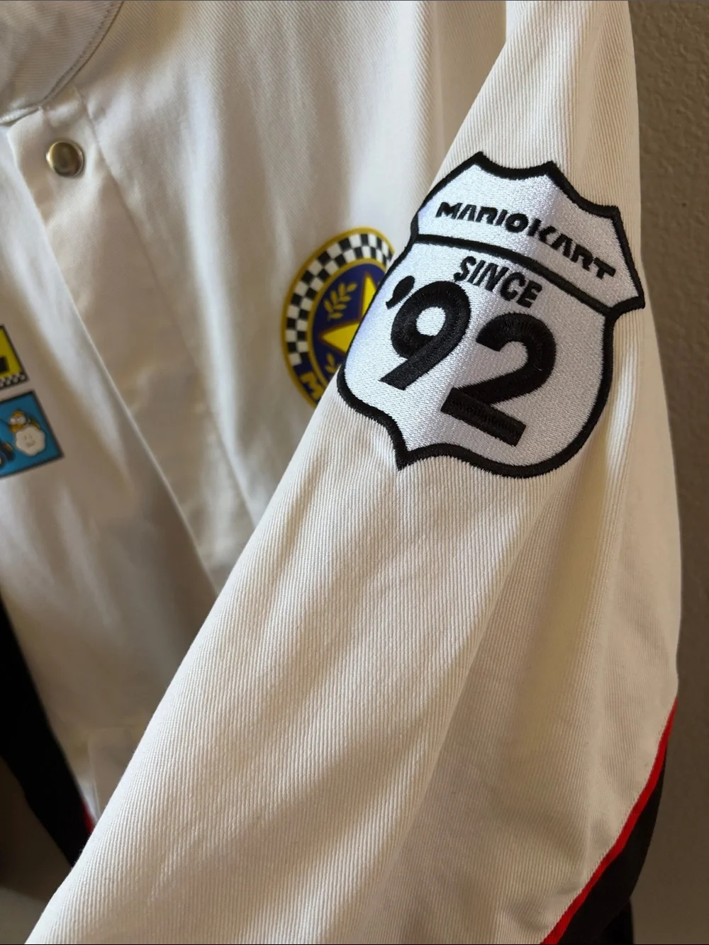 Mario Kart White & Black Racing Bomber Jacket